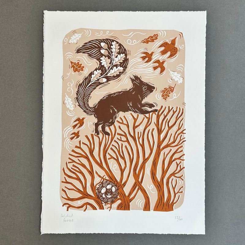 Ltd Edition Screenprint - Squirrel in the Treetops