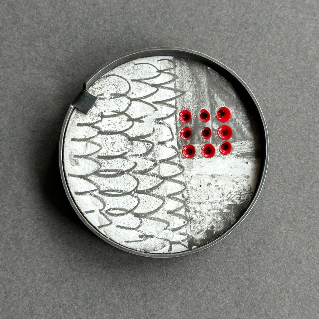 Brooch - Round Inlaid with Holes