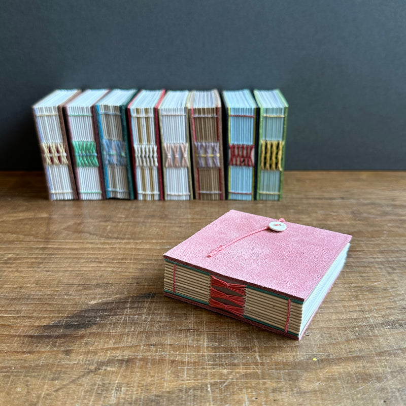 Recycled Leather Notebook [Tiny] Pink