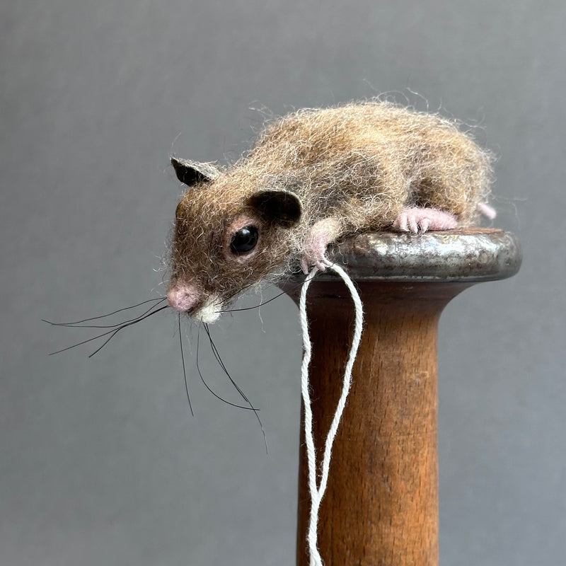 Needle Felted ‘Mouse on a Bobbin’