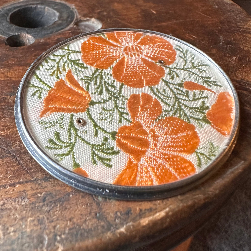 Silk Oval Brooch [Kensita California Poppy]