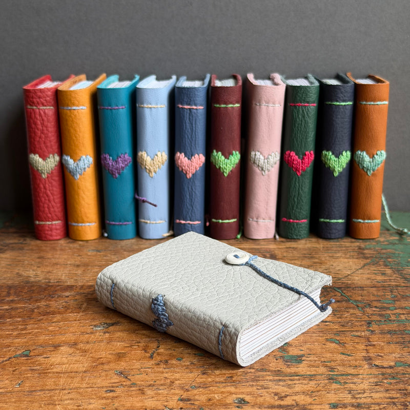 Darned Heart Notebook [Tiny] - Pale Grey