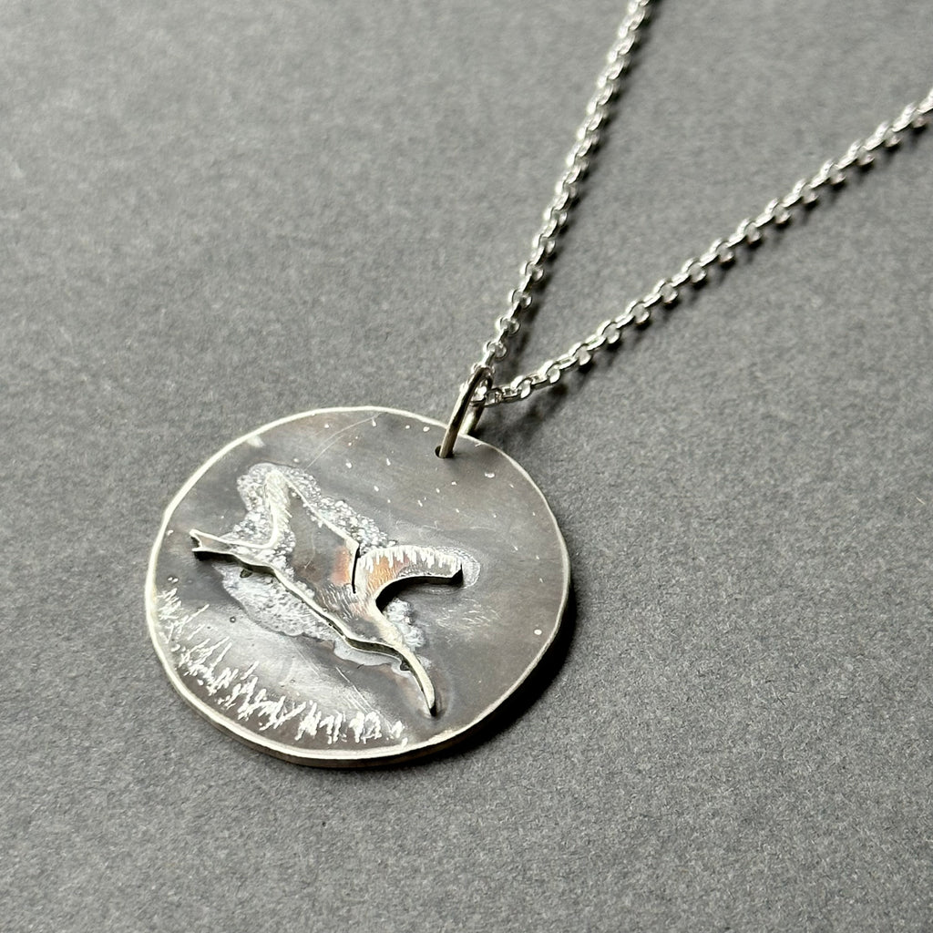 Sterling Silver Pendant - Curlew in Flight