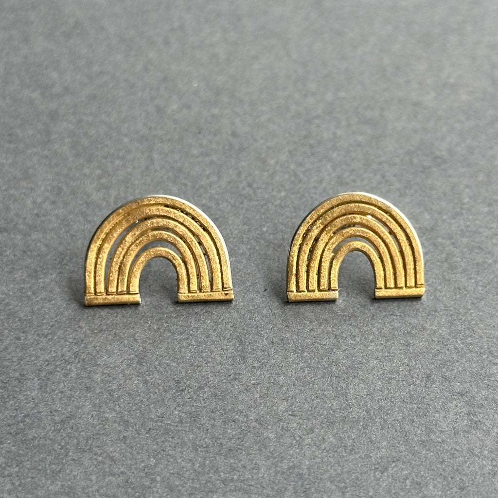 Earrings Gold Vermeil Wire Arch Studs