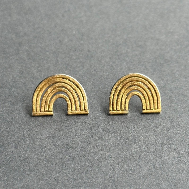 Earrings Gold Vermeil Wire Arch Studs