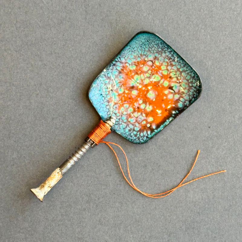 Decorative Enamel Spoon 'Screw with White Paint’