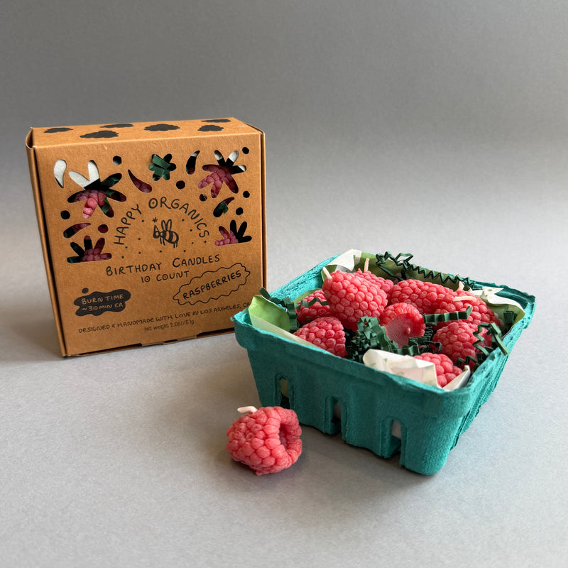 Beeswax Birthday Candles - Raspberries