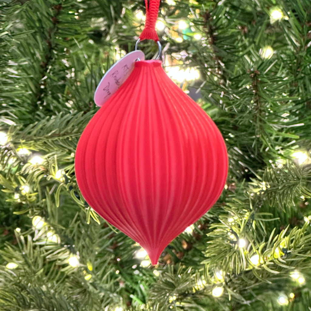 3D Printed Bauble - Rhubarb - Droplet