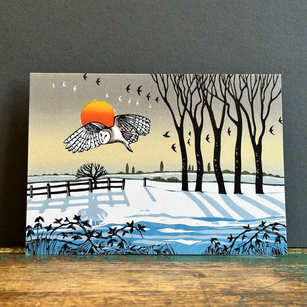 Green Pebble G/Card - Rob Barnes - Barn Owl in Winter