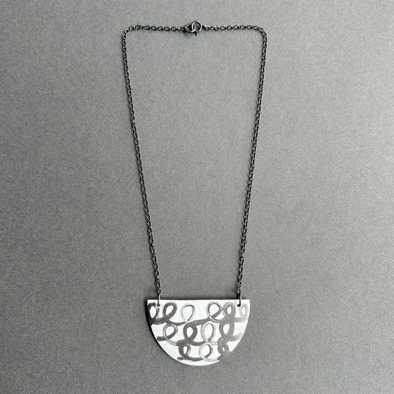 Pendant - Enamelled Half Circle