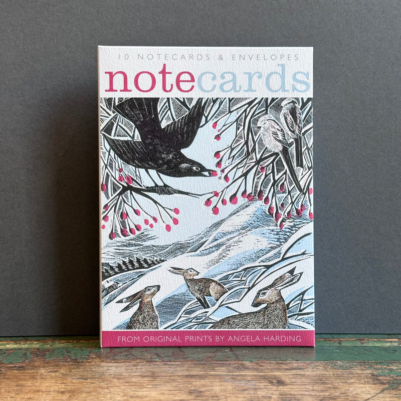 Notecards - Angela Harding - Hidden Hares/Blackbirds and Berries