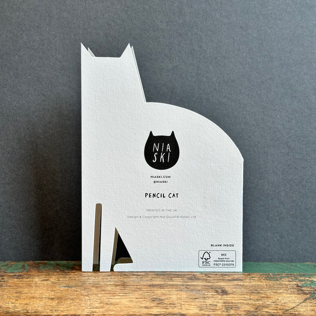Cut Out Cat G/Card - Niaski - Pencil Cat