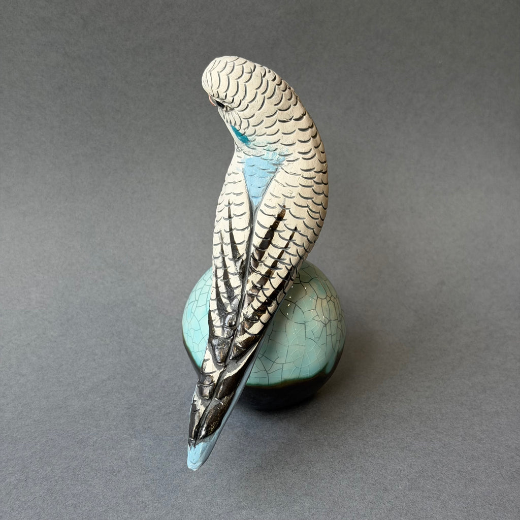 Ceramic Budgie - Single on a Ball - Large