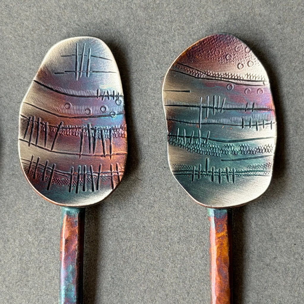 Spoon Set - Chased Silver Plate - In Vintage Box