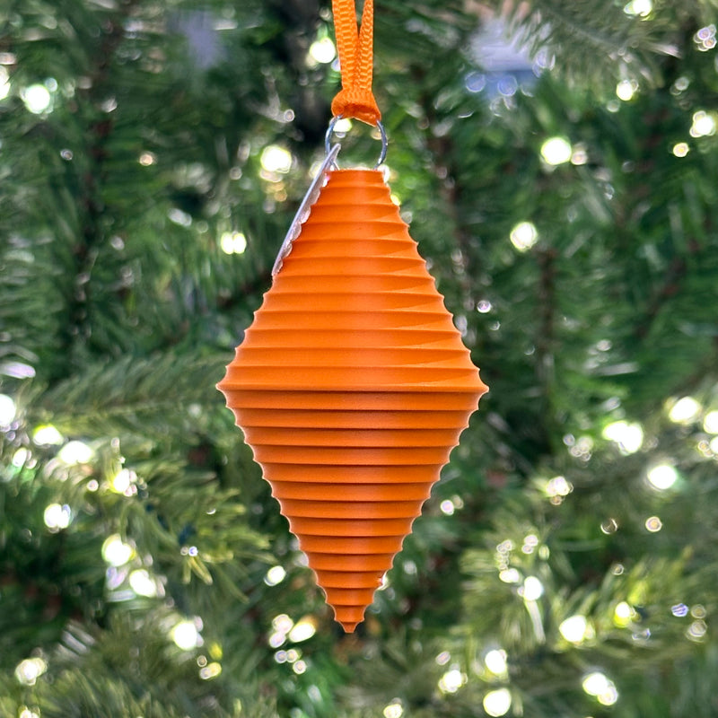 3D Printed Bauble - Tangerine - Diamond