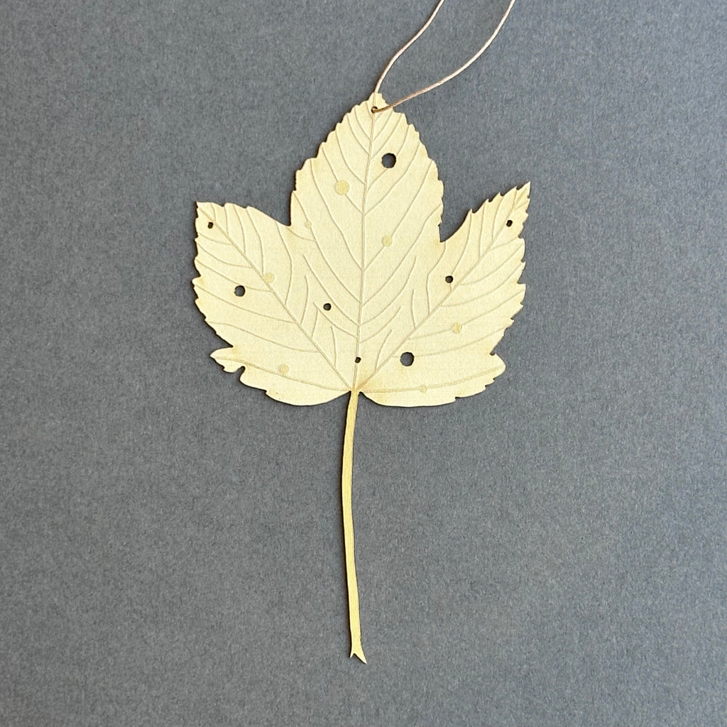 Single Sycamore Leaf - Gold