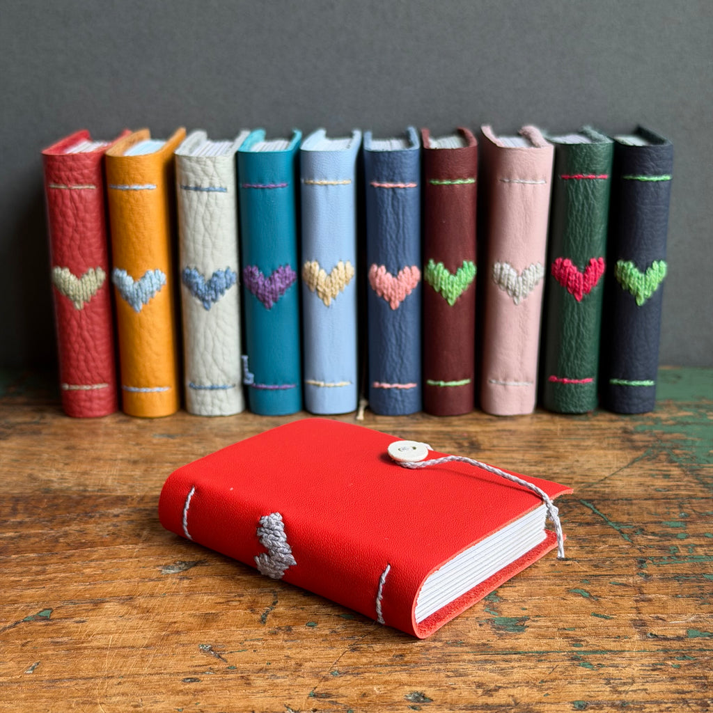 Darned Heart Notebook [Tiny] - Bright Red