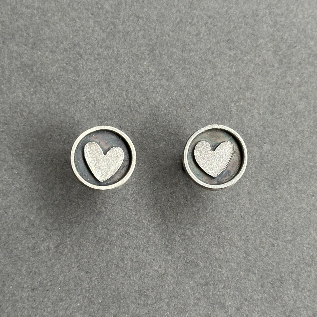 Earrings Silver Heart Studs
