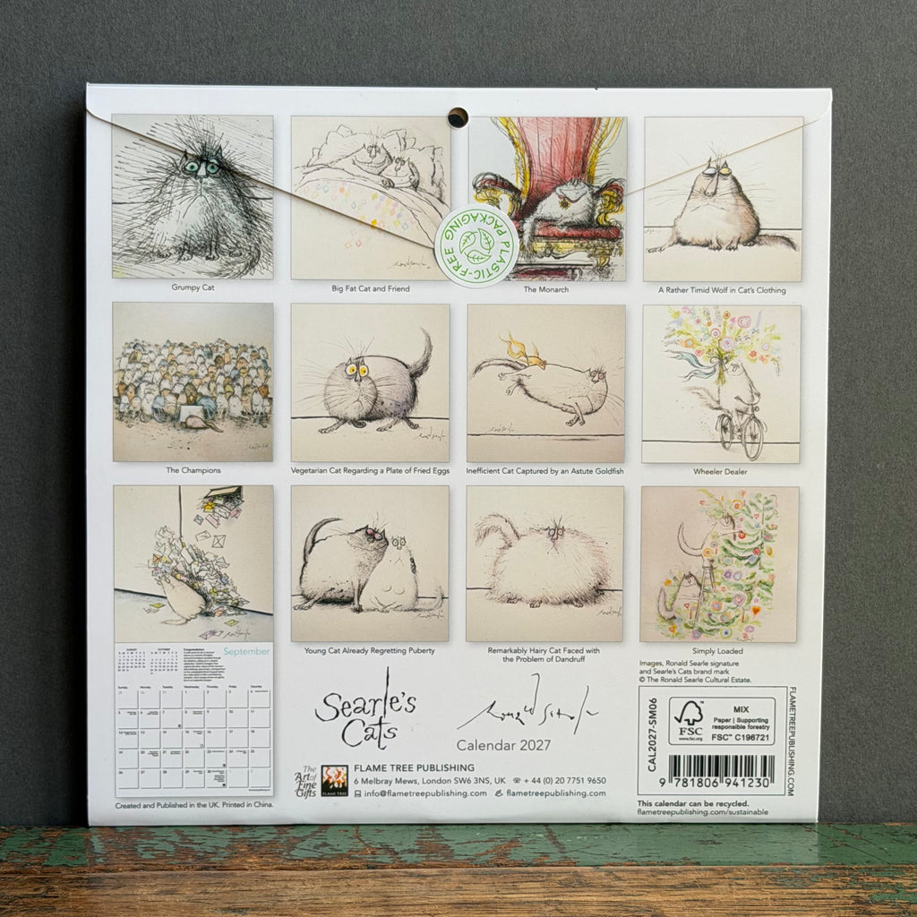Mini Wall Calendar 2027 - Ronald Searle’s Cats
