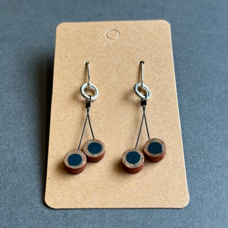 Cherry Pencil Earrings - Black