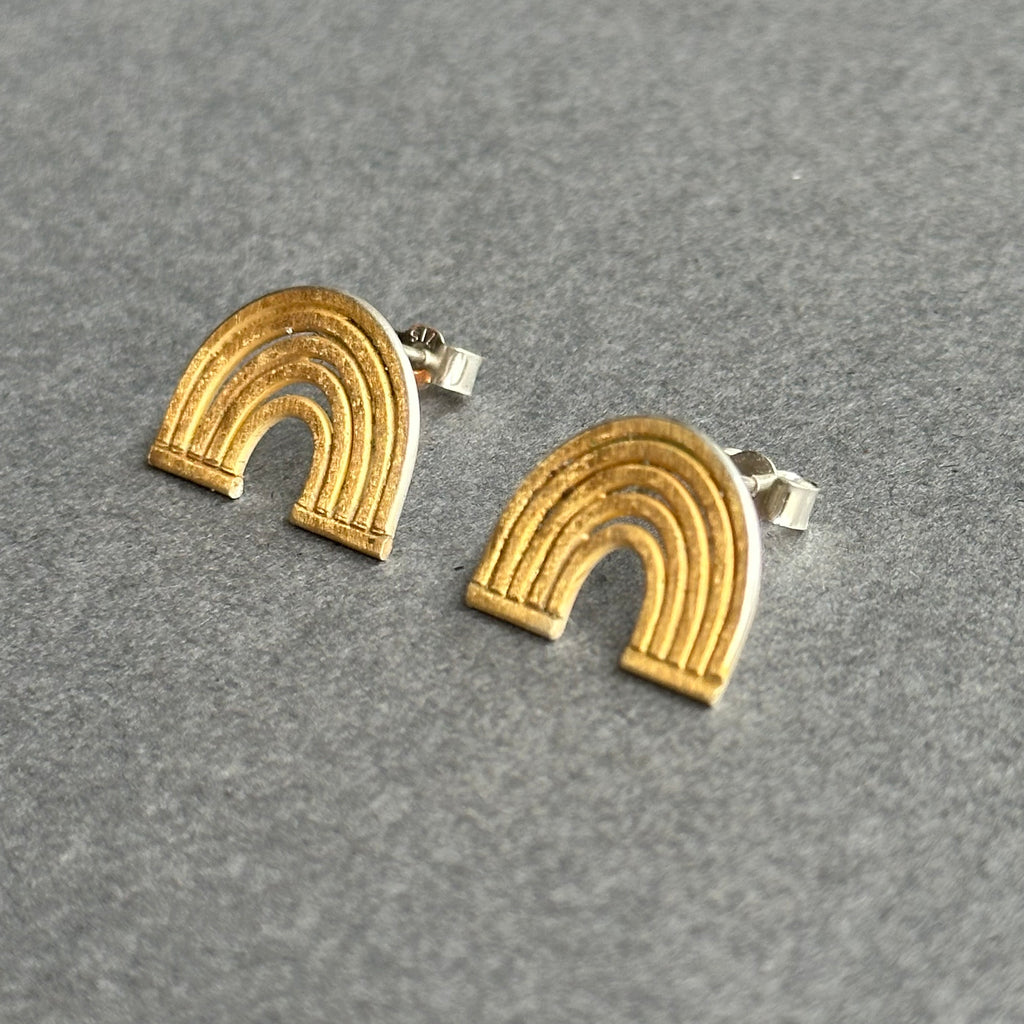 Earrings Gold Vermeil Wire Arch Studs