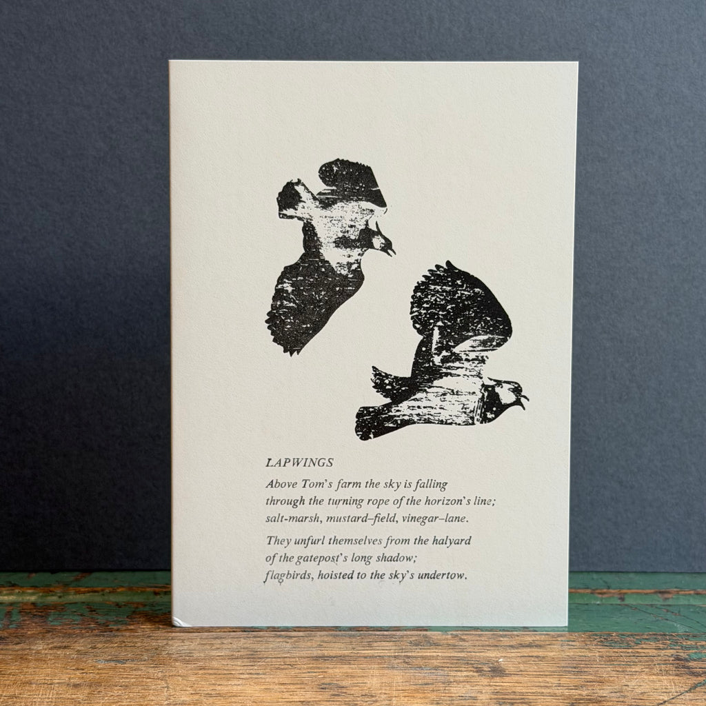 Letterpress Bird G/Card - Lapwing