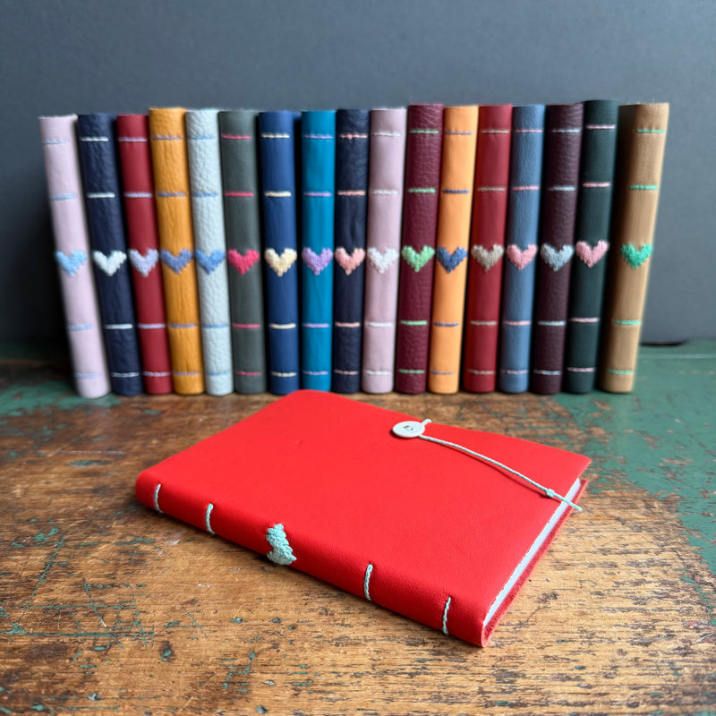 Darned Heart Notebook [Medium] - Bright Red