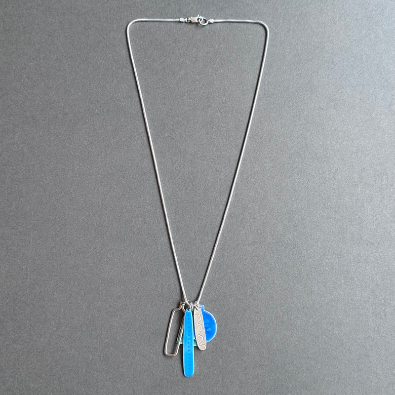 Cluster Pendant - Turquoise, Summer Blue & Blue Enamel