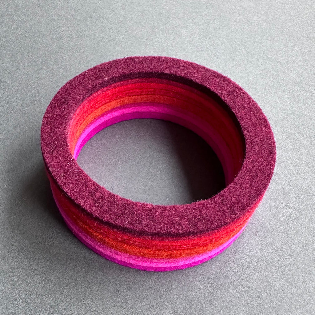 Chunky Bangle Ombre 'Red & Pink'
