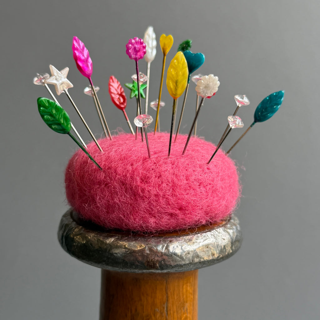 Needle Felted ‘Rosie’ Pincushion Mouse Pink