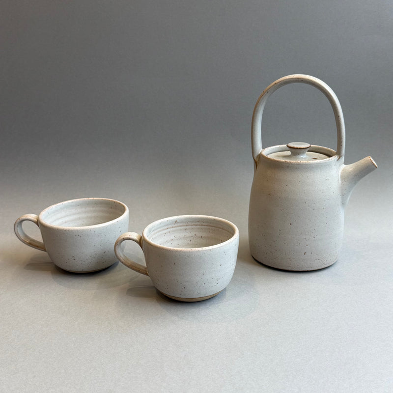 Alison Wren Teapot & 2 Tea Cups - Pale Grey