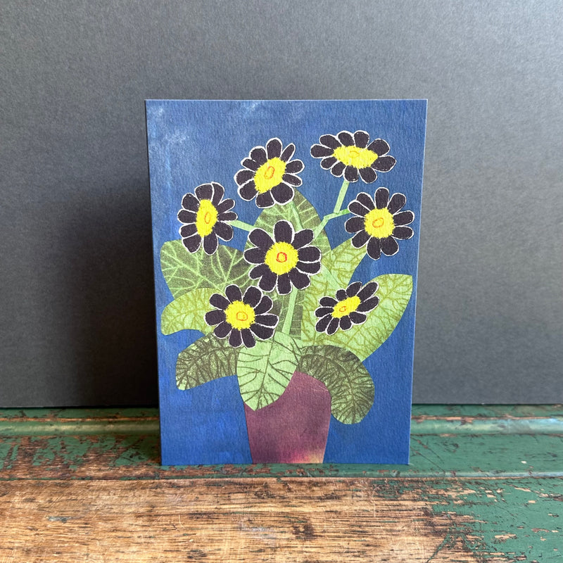 Greeting Card - Black Flowers