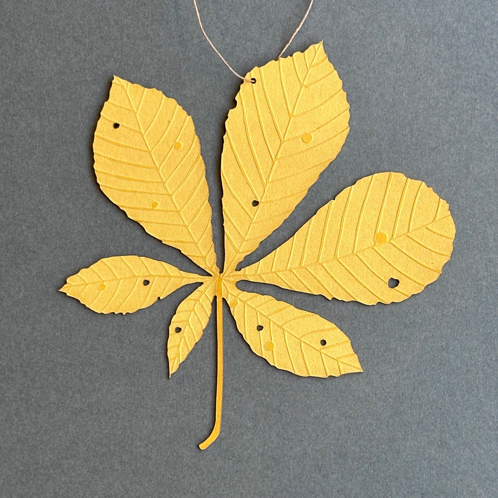 Single Horse Chestnut Leaf - Yellow