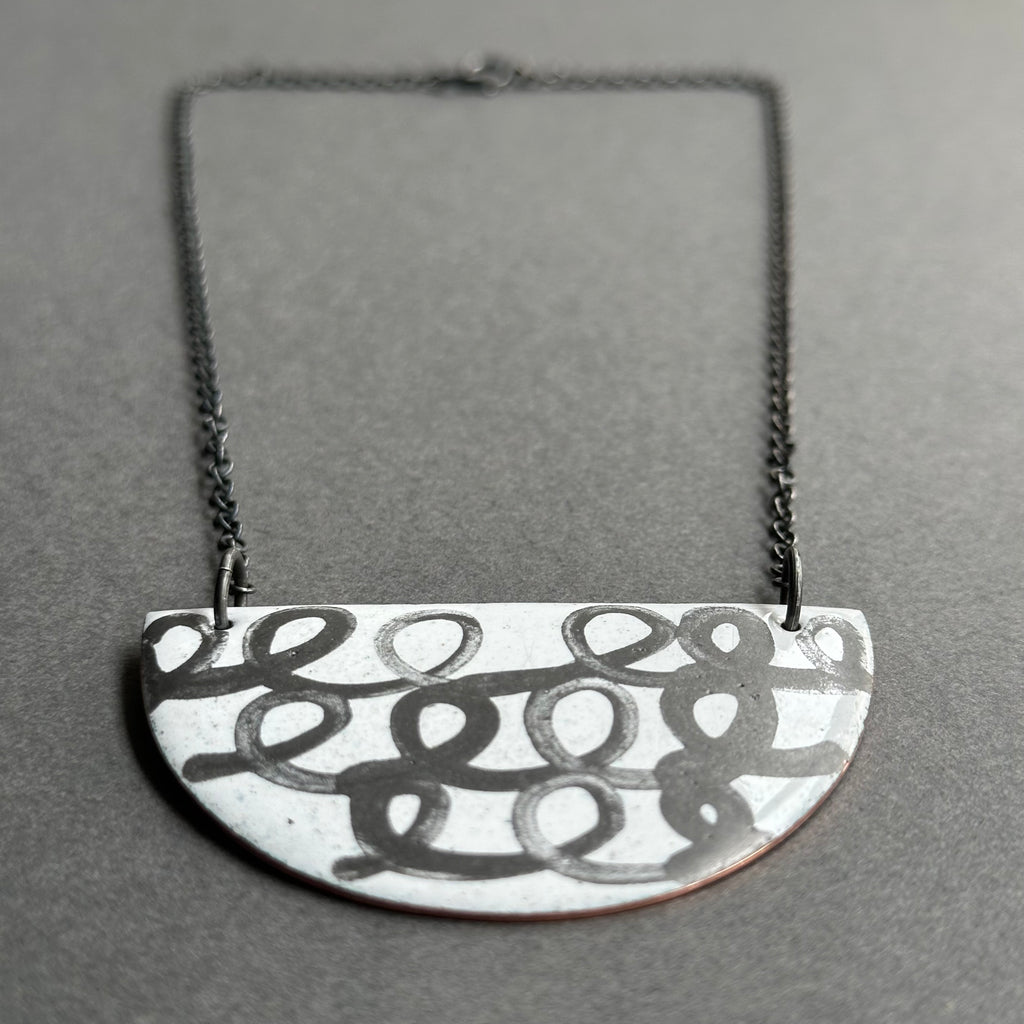 Pendant - Enamelled Half Circle