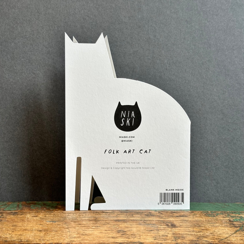 Cut Out Cat G/Card - Niaski - Folk Art Cat