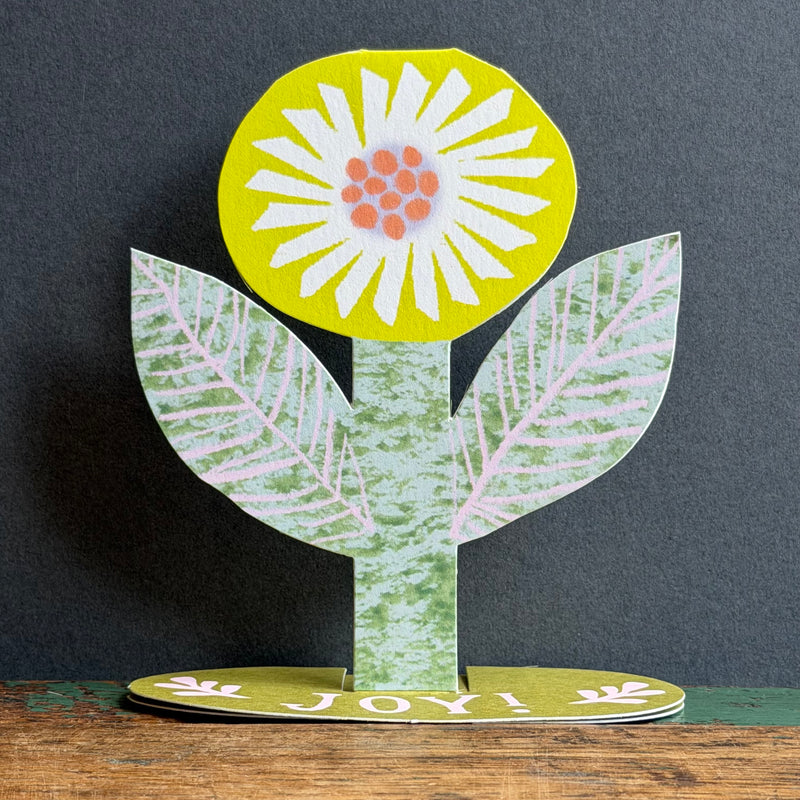 Stand-Up Card - Joy! Yellow Flower