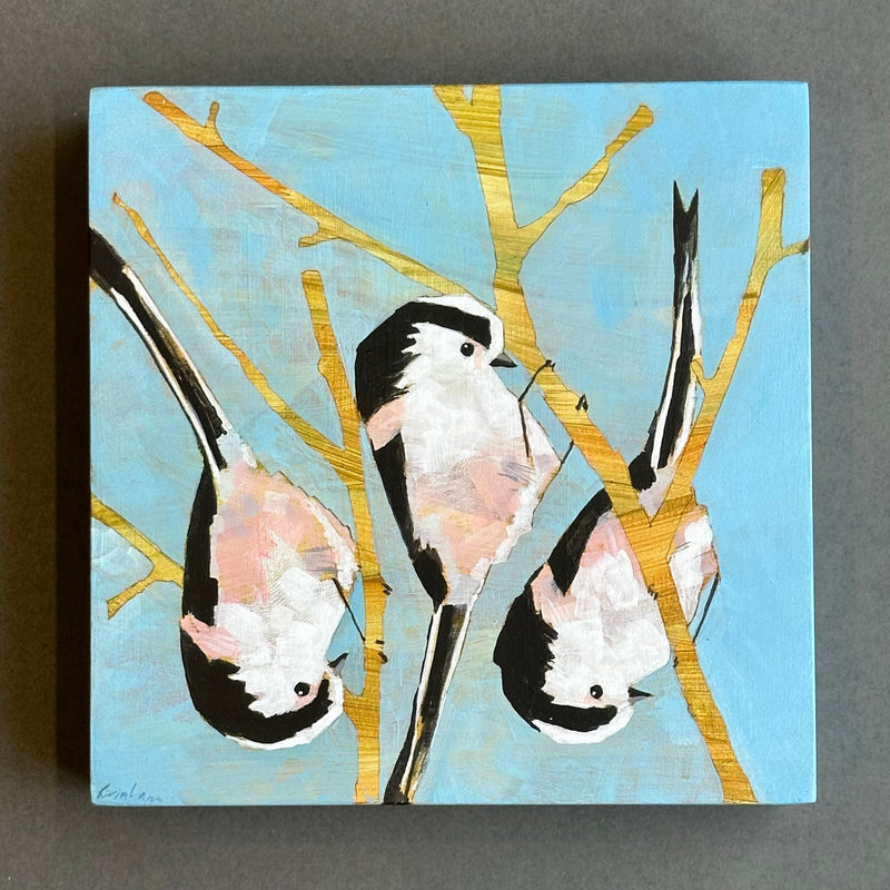 Acrylic on Board - ‘Three Long Tailed Tits’