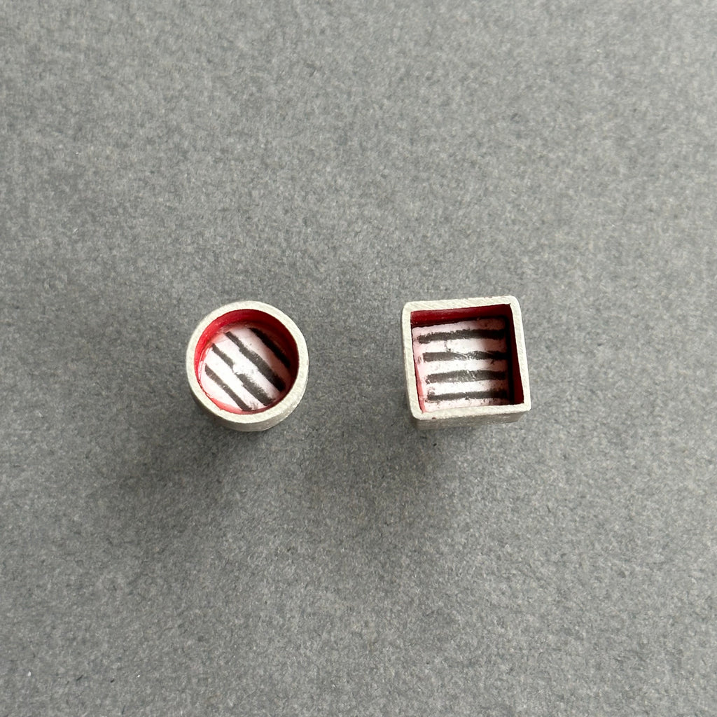 Earrings Circle & Square Studs