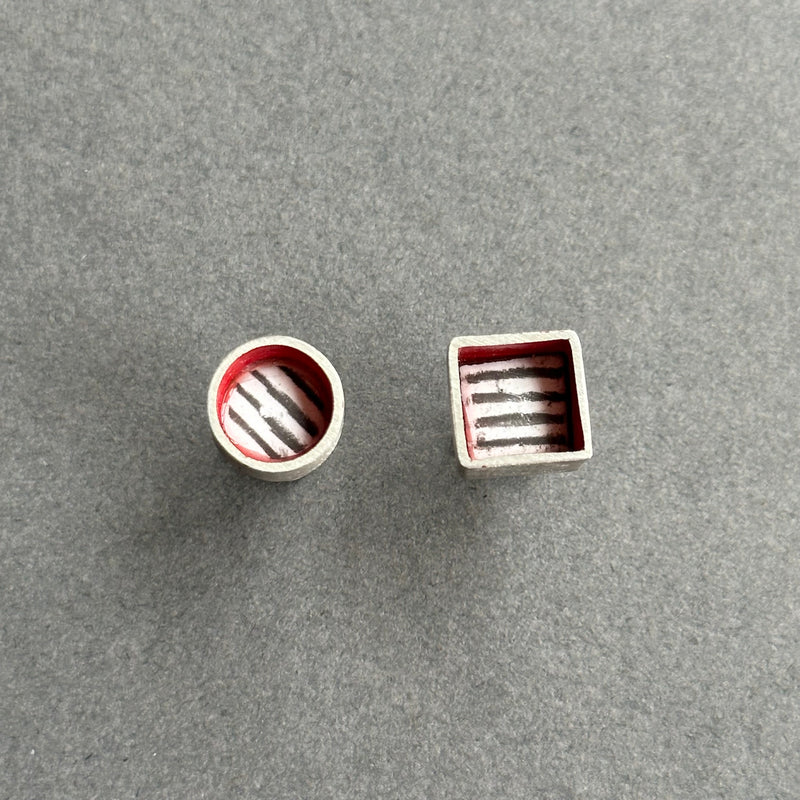 Earrings Circle & Square Studs