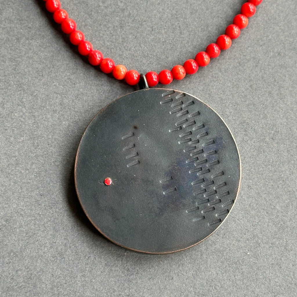 Pendant - Inlaid with Beaded Necklace