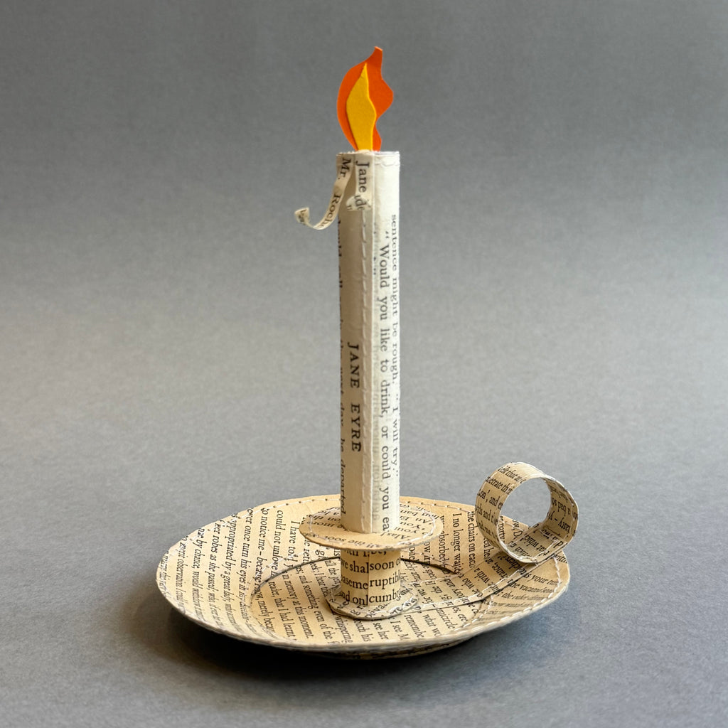 Stitched Paper Wee Willie Winkie Candle Holder & Candle - Brontë