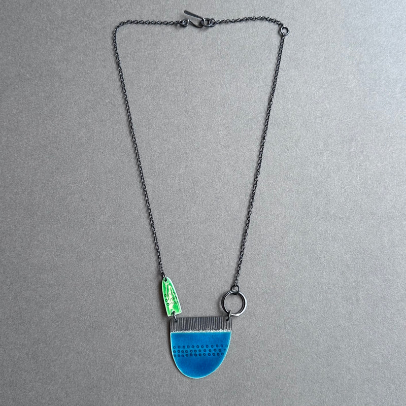 Neckpiece - Tidal - Blue & Green Enamel