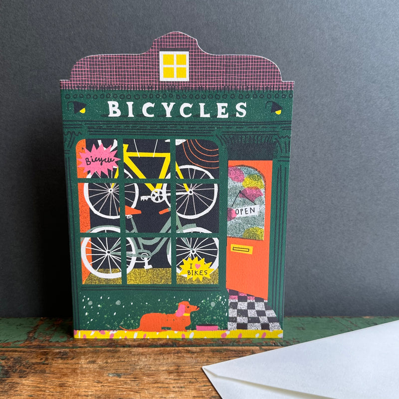 Die Cut Card Bicycle Shop