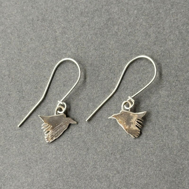 Sterling Silver Earrings - Raven in Flight