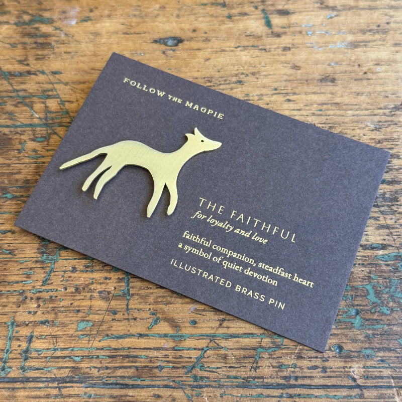 Solid Brass Brooch Pin - The Faithful [Dog]