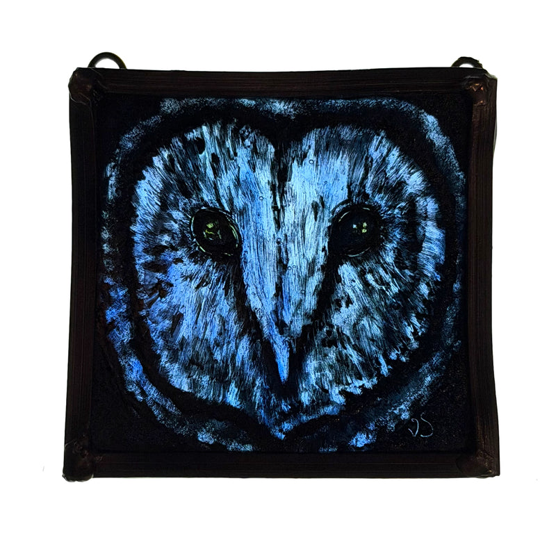 Stained Glass Square - Barn Owl