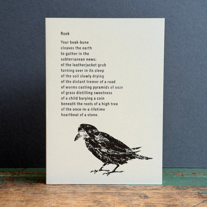 Letterpress Bird G/Card - Rook