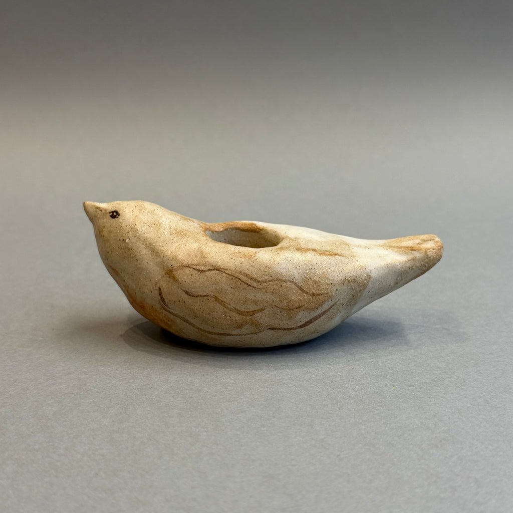 Stoneware Robin - Candle Holder - Little #B