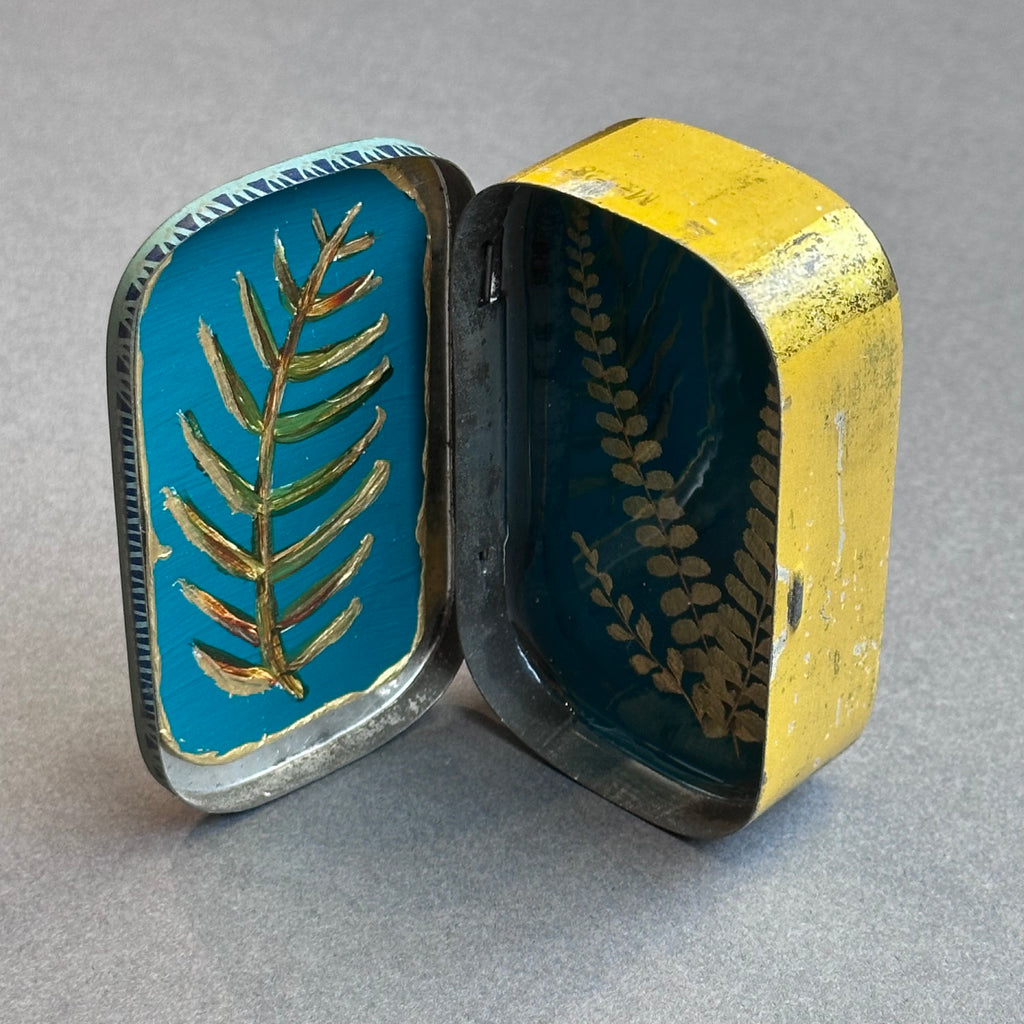 Mixed Media - Small Fern Tin #348