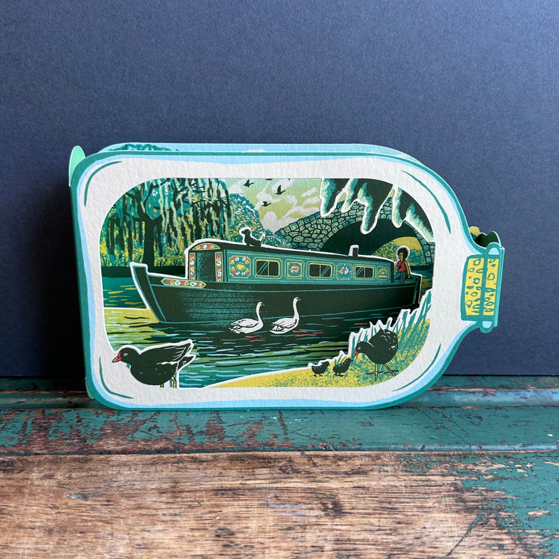 Die-Cut Card - Tom Jay - Canal Boat in a Bottle